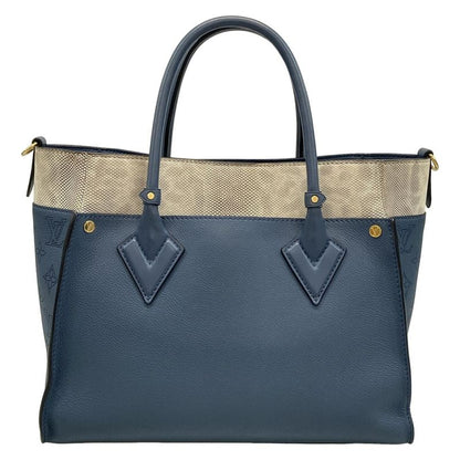 Louis Vuitton Tote Bag Mahina on My Side MM M22912 Blue Orage Leather Cowhide