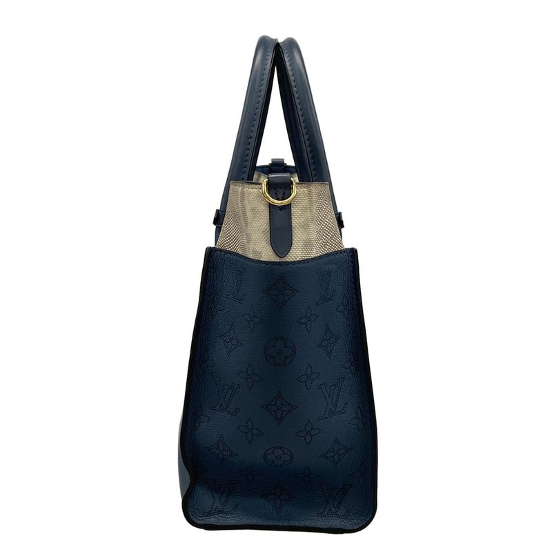 Louis Vuitton Tote Bag Mahina on My Side MM M22912 Blue Orage Leather Cowhide