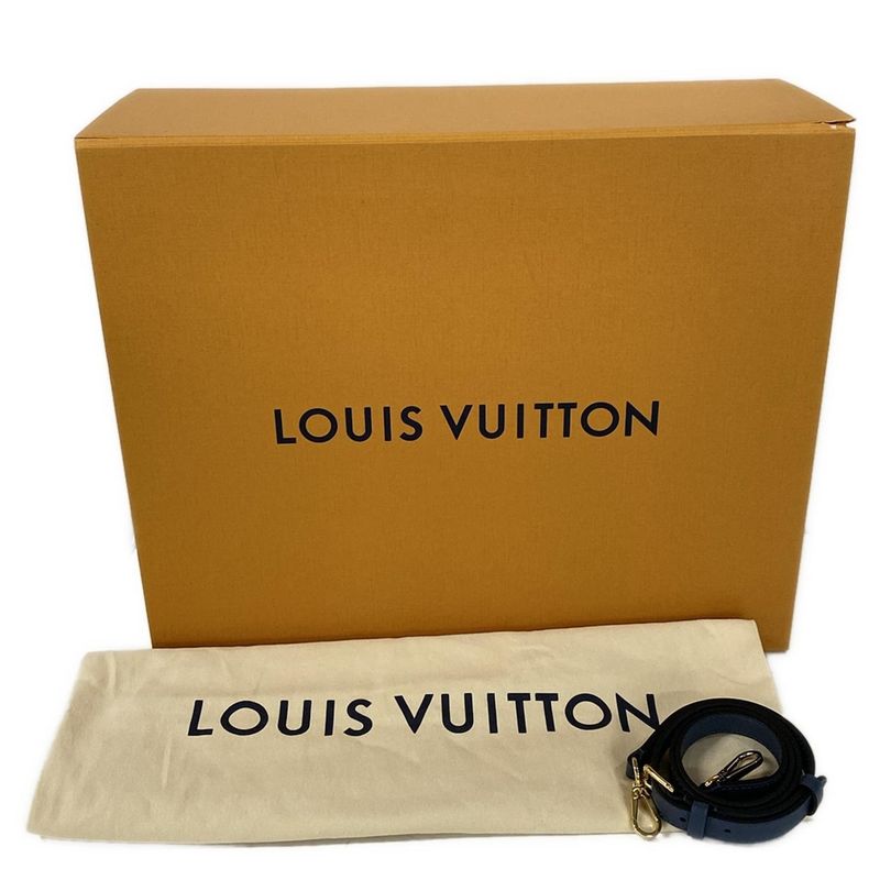 Louis Vuitton Tote Bag Mahina on My Side MM M22912 Blue Orage Leather Cowhide