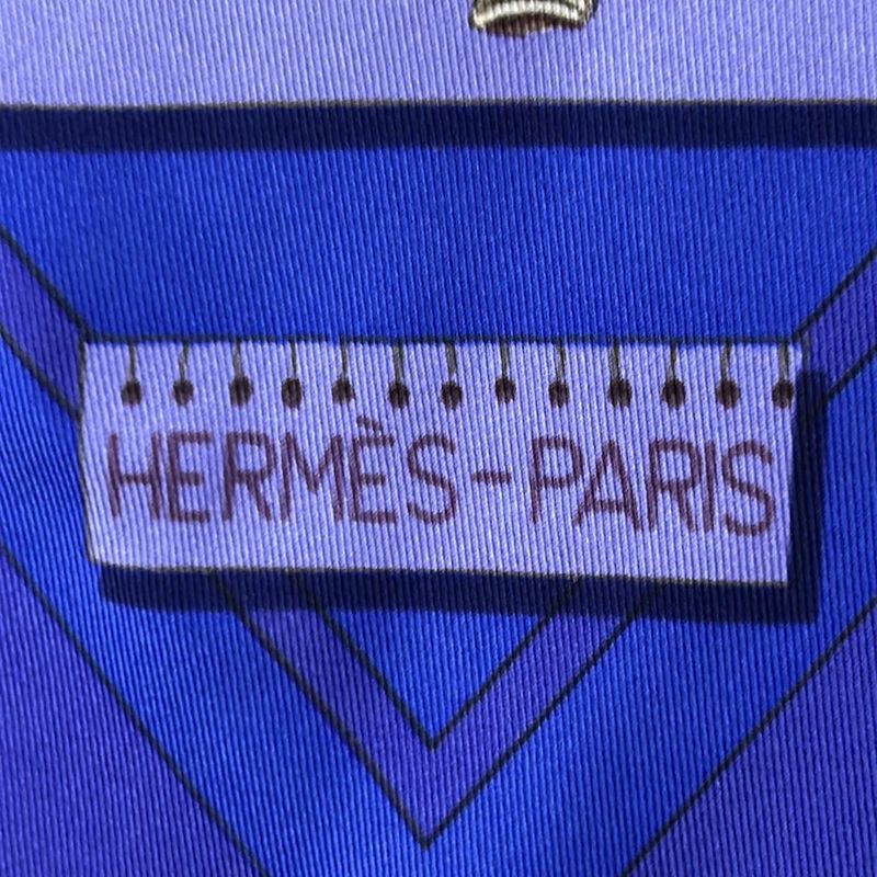 Hermes Scarf Carre 90 Blue X Gray Beige X Multi