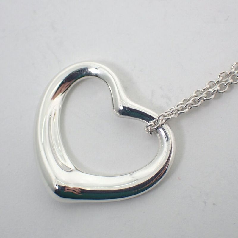Tiffany & Co 925 Open Heart Pendant Necklace j113-3