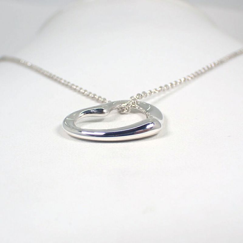 Tiffany & Co 925 Open Heart Pendant Necklace j113-3