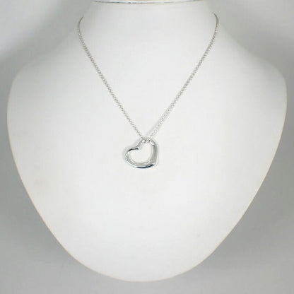 Tiffany & Co 925 Open Heart Pendant Necklace j113-3