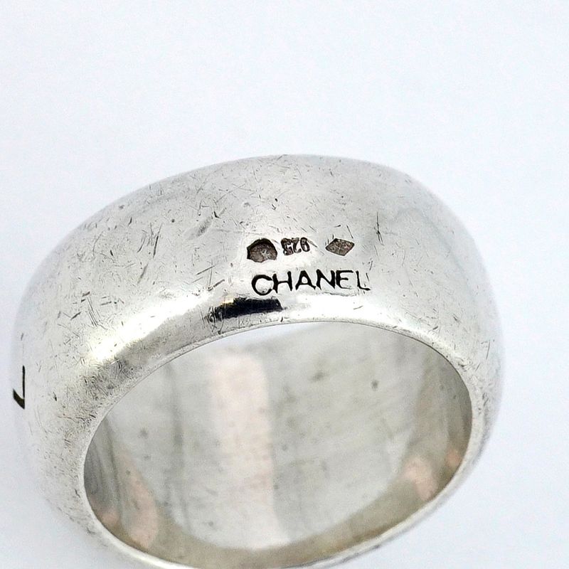 Chanel Ring Chanel Logo Silver 925 No 14 Women's