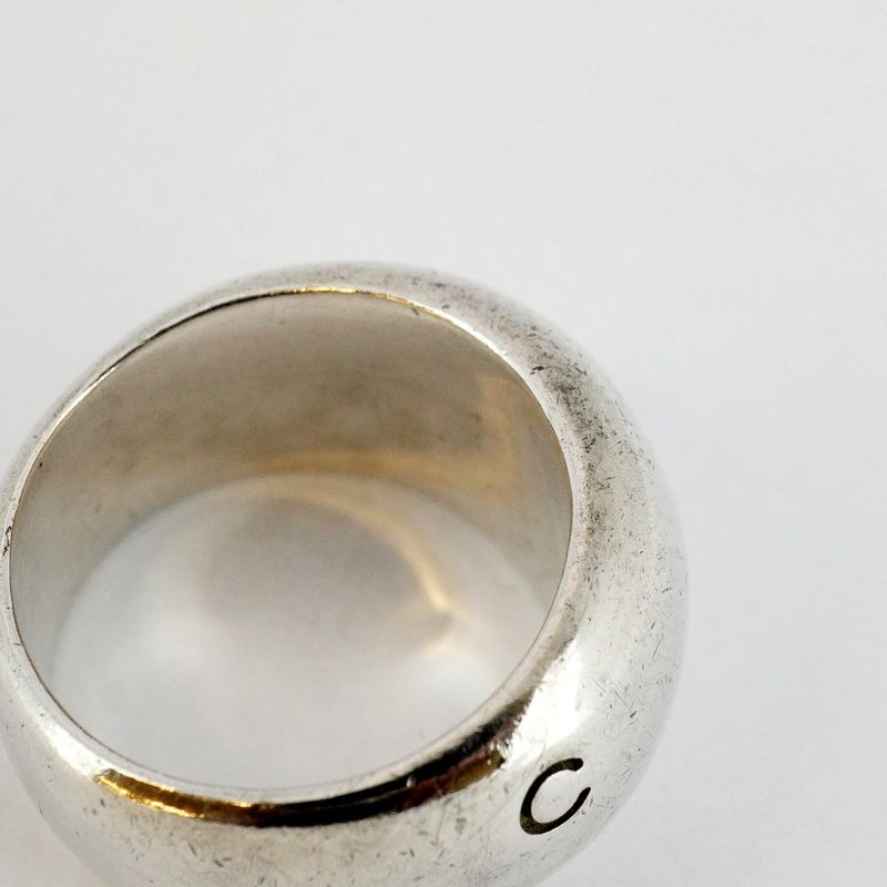 Chanel Ring Chanel Logo Silver 925 No 14 Women's