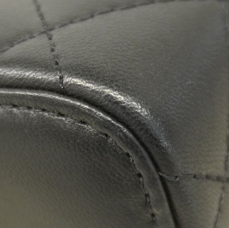 Chanel Shoulder Bag Matelasse Lambskin Black Gold Hardware Women