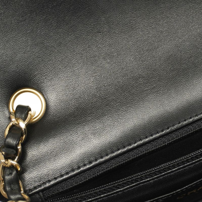 Chanel Shoulder Bag Matelasse Lambskin Black Chien Pan Gold Hardware Women's