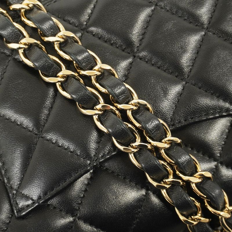 Chanel Shoulder Bag Matelasse Lambskin Black Chien Pan Gold Hardware Women's