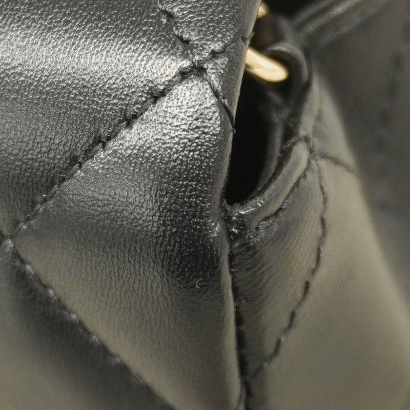 Chanel Shoulder Bag Matelasse Lambskin Black Chien Pan Gold Hardware Women's