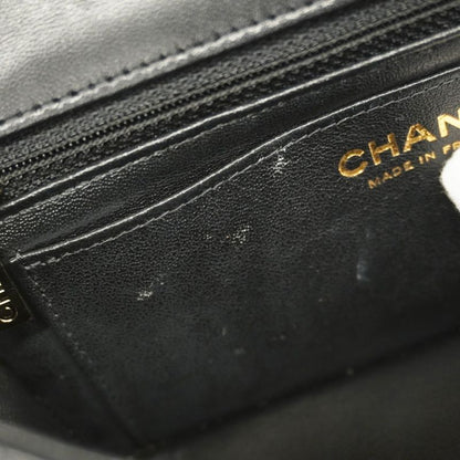 Chanel Shoulder Bag Matelasse Lambskin Black Chien Pan Gold Hardware Women's