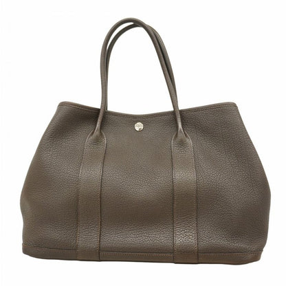 Hermes Tote Bag Garden Party PM Negonda Macassar Silver Hardware T Engraved