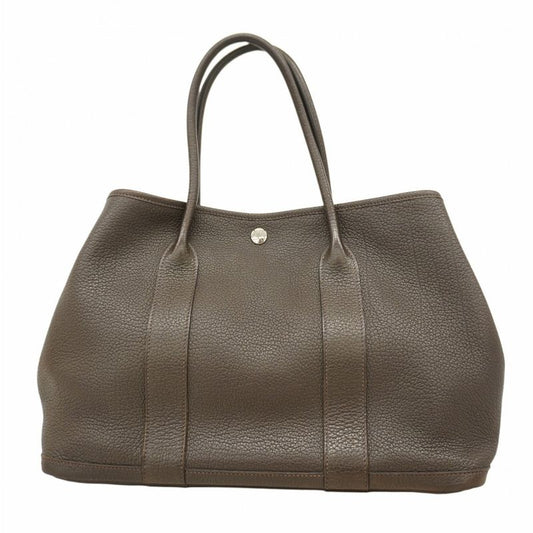 Hermes Tote Bag Garden Party PM Negonda Macassar Silver Hardware T Engraved