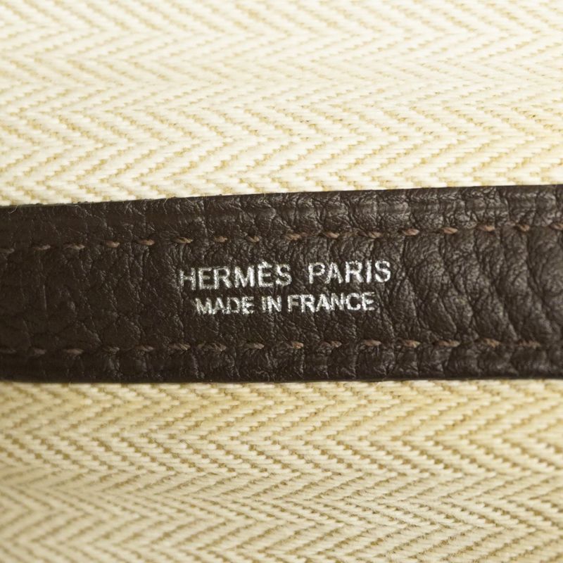 Hermes Tote Bag Garden Party PM Negonda Macassar Silver Hardware T Engraved