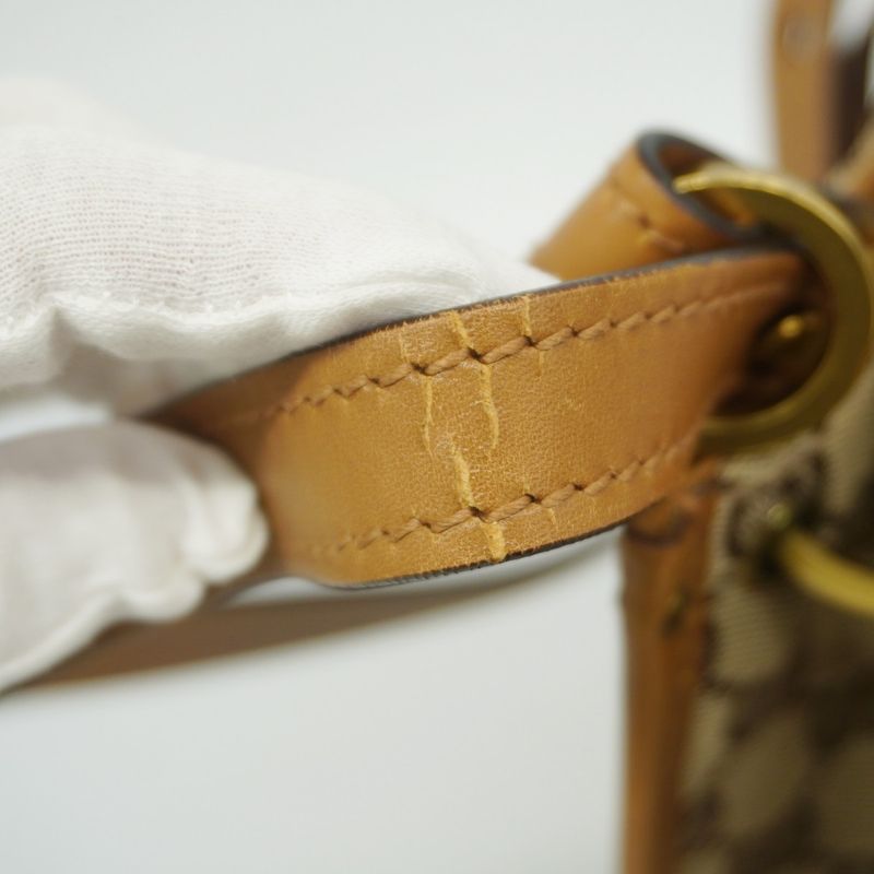 Gucci Shoulder Bag GG Canvas 110292 Canvas Brown Gold Hardware Ladies