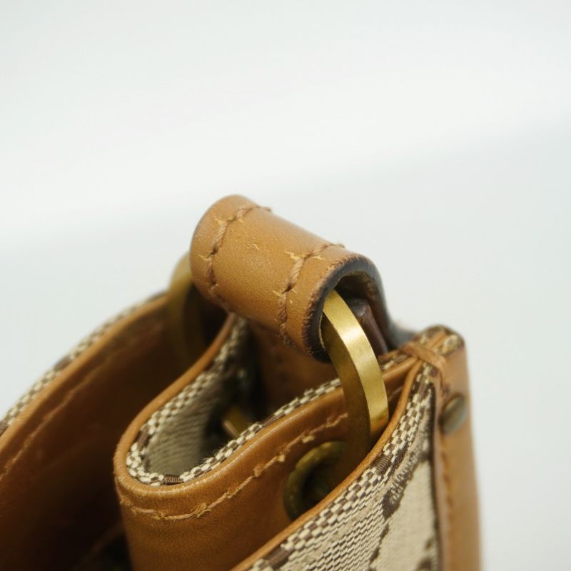 Gucci Shoulder Bag GG Canvas 110292 Canvas Brown Gold Hardware Ladies