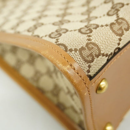 Gucci Shoulder Bag GG Canvas 110292 Canvas Brown Gold Hardware Ladies