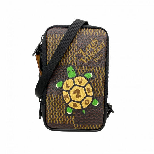 Louis Vuitton Shoulder Bag Damier Giant Double Phone Pouch N40377 Brown Men's