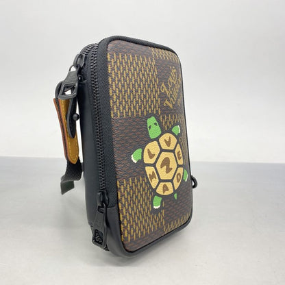 Louis Vuitton Shoulder Bag Damier Giant Double Phone Pouch N40377 Brown Men's