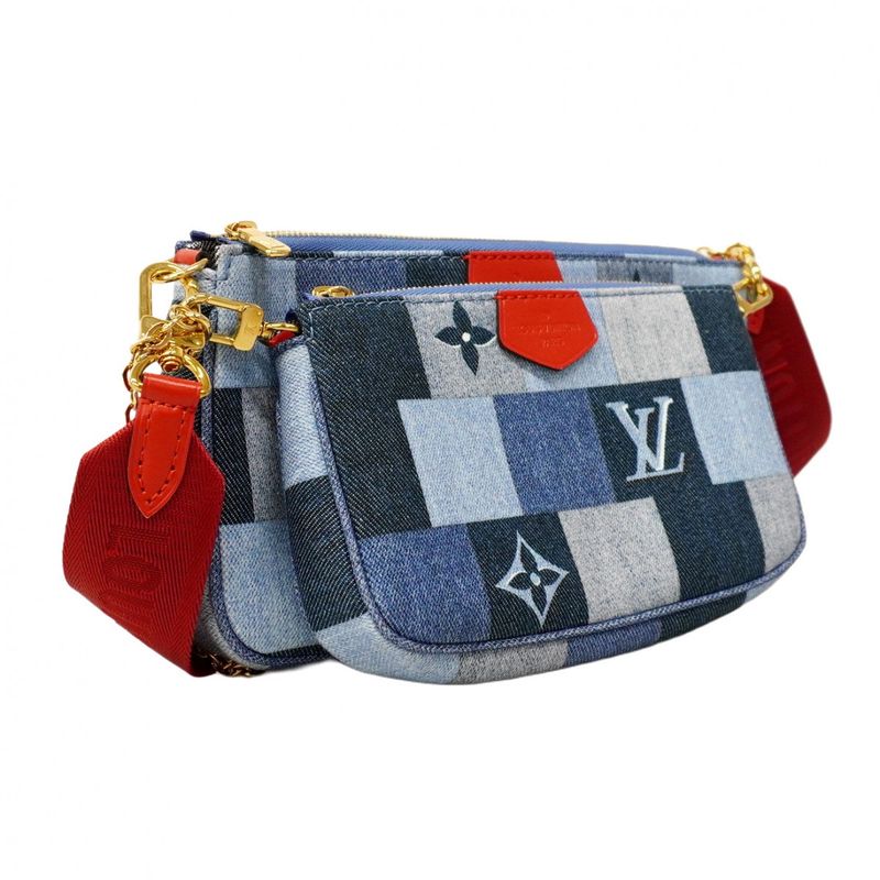 Louis Vuitton Shoulder Bag Monogram Denim Multi Pochette Accessory M44990 Blue