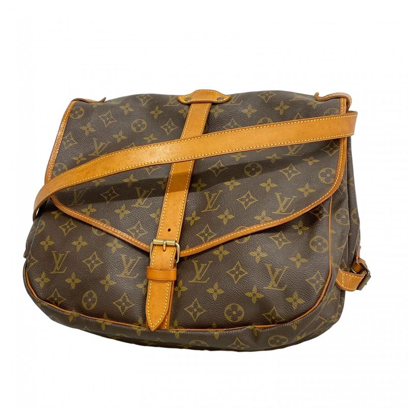 Louis Vuitton Shoulder Bag Monogram Saumur 35 M42254 Brown Ladies
