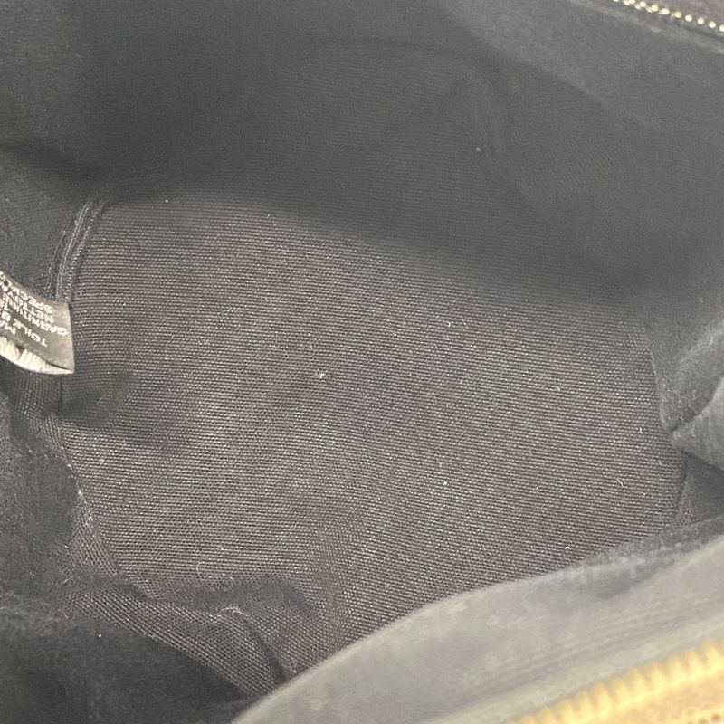 Hermes Handbag Saxo PM Canvas Beige Black Silver Hardware Ladies