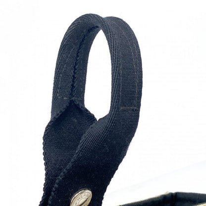 Hermes Handbag Saxo PM Canvas Beige Black Silver Hardware Ladies