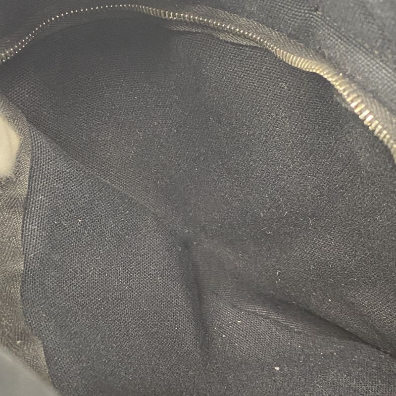 Hermes Handbag Saxo PM Canvas Beige Black Silver Hardware Ladies