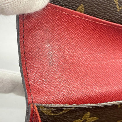 Louis Vuitton Long Wallet Monogram Portefeuille Emily M60136 Brown Rouge Women's