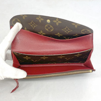 Louis Vuitton Long Wallet Monogram Portefeuille Emily M60136 Brown Rouge Women's