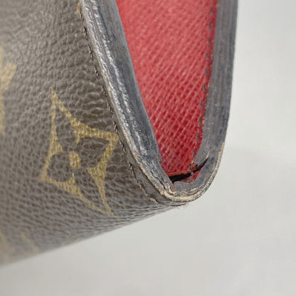 Louis Vuitton Long Wallet Monogram Portefeuille Emily M60136 Brown Rouge Women's
