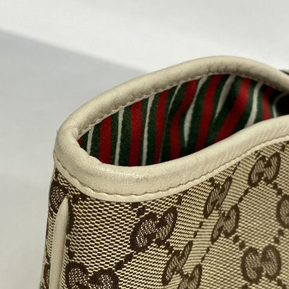 Gucci Tote Bag GG Canvas 169946 Canvas Brown Gold Hardware Women's