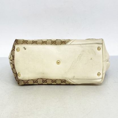 Gucci Tote Bag GG Canvas 169946 Canvas Brown Gold Hardware Women's