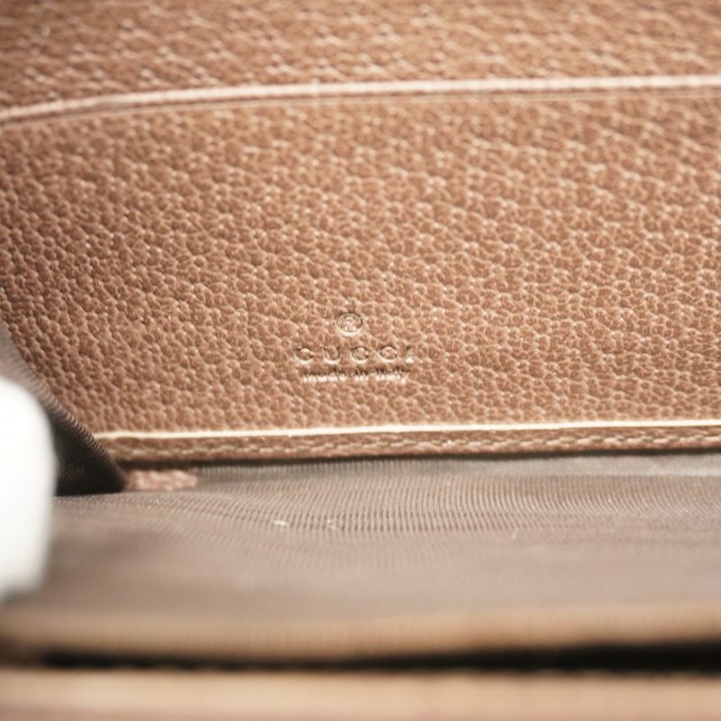 Gucci Long Wallet Ophidia 523154 PVC Beige Brown Gold Hardware Women's