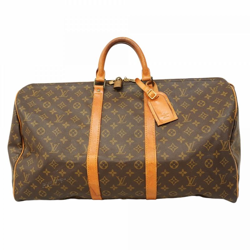 Louis Vuitton Boston Bag Monogram Keepall 55 M41424 Brown Men Women Unisex