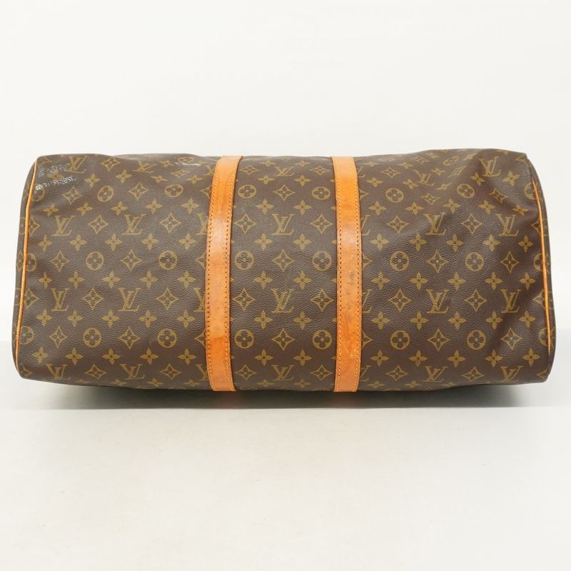 Louis Vuitton Boston Bag Monogram Keepall 55 M41424 Brown Men Women Unisex