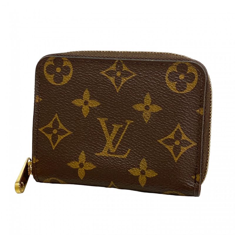 Louis Vuitton Coin Case Monogram Zippy Coin Purse M60067 Brown Men Women Unisex