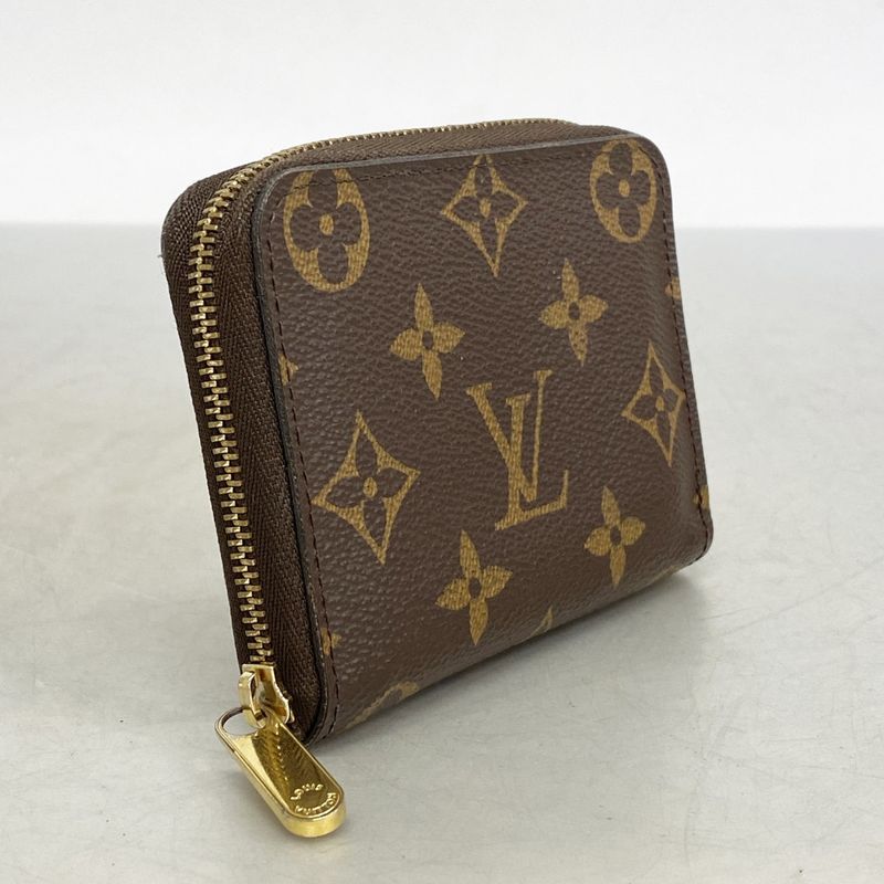 Louis Vuitton Coin Case Monogram Zippy Coin Purse M60067 Brown Men Women Unisex
