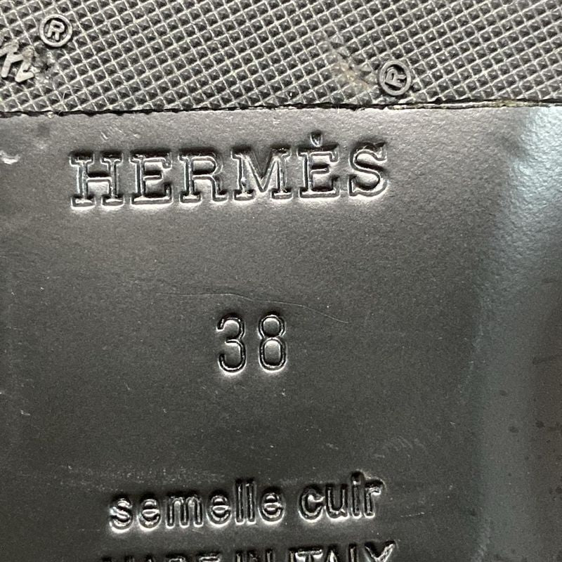 Hermes Mule 38 Women's Oz Black Silver Hardware Kelly Buckle Outsole Reupholster