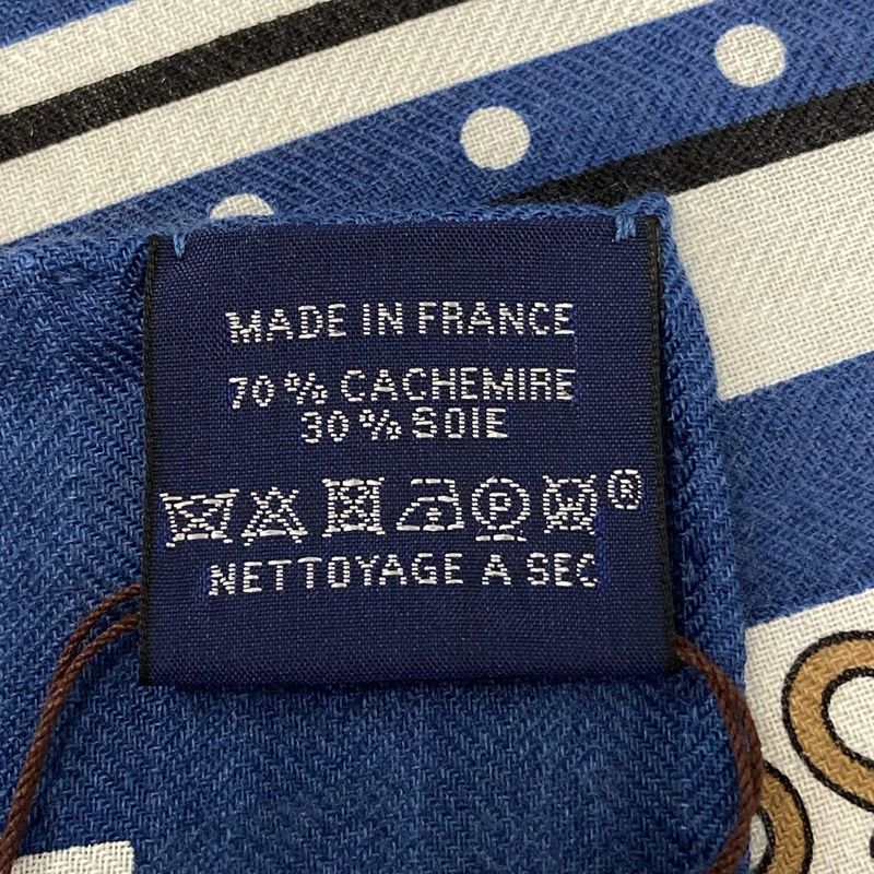 Hermes Shawl Carre Geant 140 Navy X Ivory X Multi Tatouages Marins Bandana