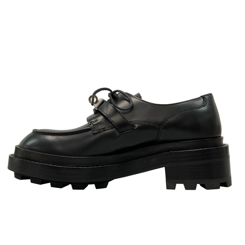 Hermes Loafers 35 1 2 Women's First Black Kelly Hardware Silver Hardware