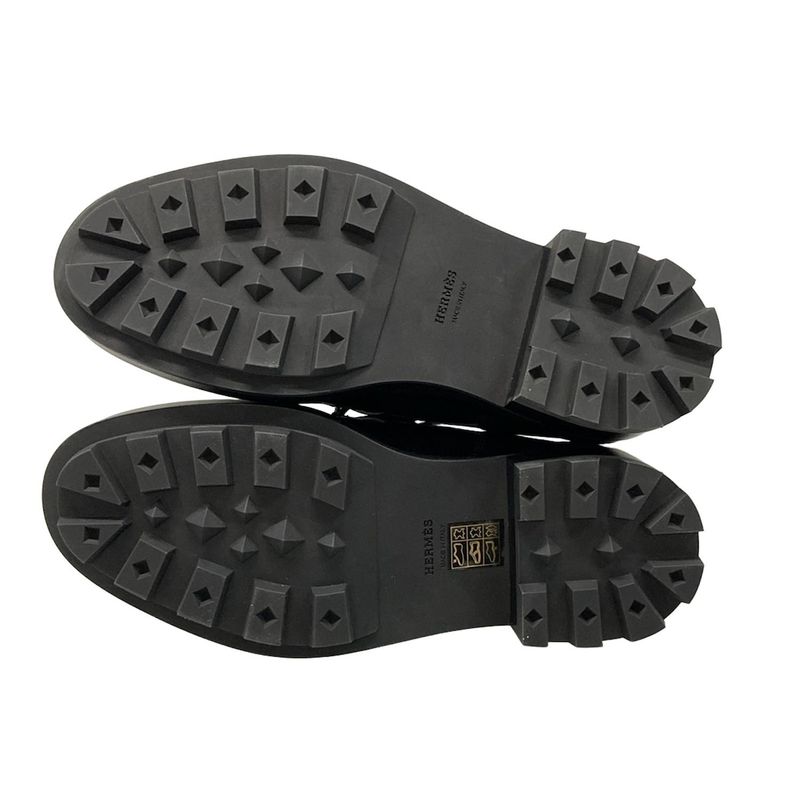 Hermes Loafers 35 1 2 Women's First Black Kelly Hardware Silver Hardware