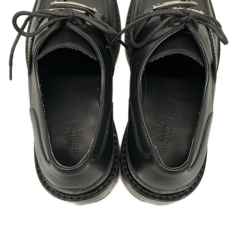 Hermes Loafers 35 1 2 Women's First Black Kelly Hardware Silver Hardware