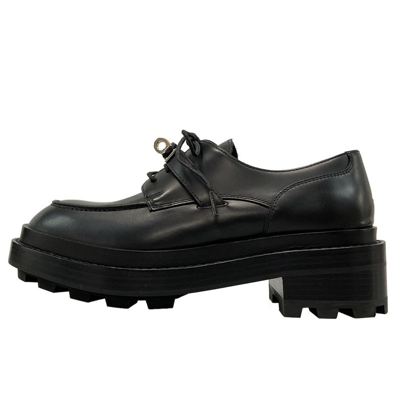 Hermes Loafers 35 1 2 Women's First Black Kelly Hardware Silver Hardware