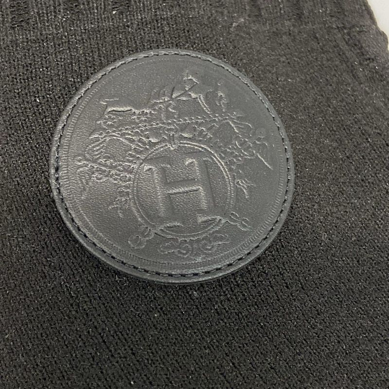 Hermes Short Boots 36 Women's Volver Black Knit Boots Leather