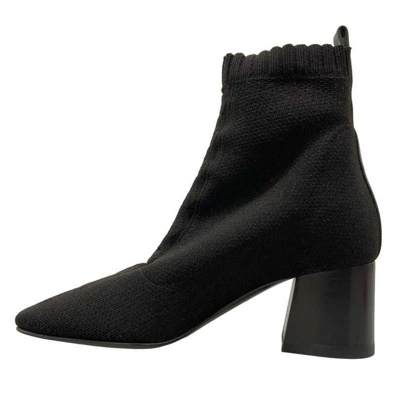 Hermes Short Boots 36 Women's Volver Black Knit Boots Leather