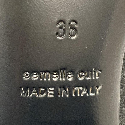 Hermes Short Boots 36 Women's Volver Black Knit Boots Leather