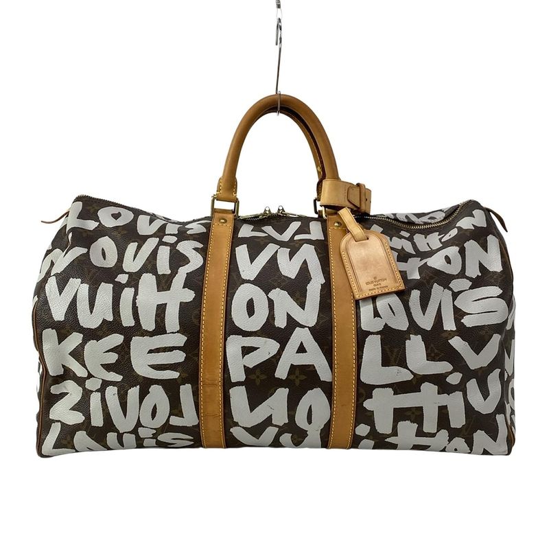 Louis Vuitton Boston Bag Graffiti Keepall 50 M92197 Argent