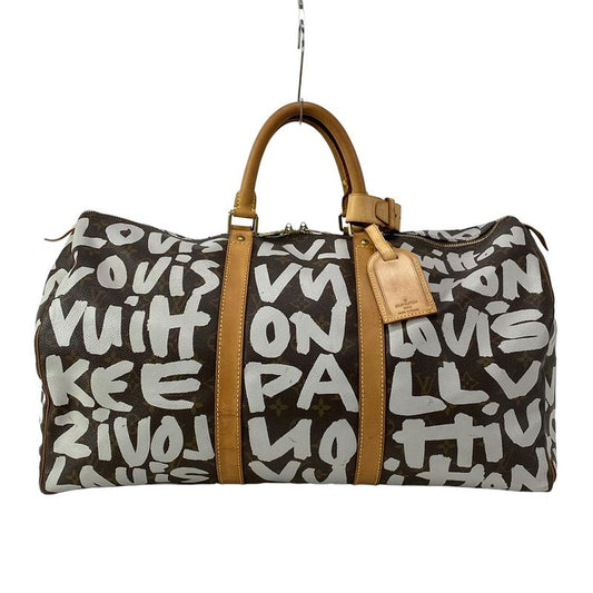 Louis Vuitton Boston Bag Graffiti Keepall 50 M92197 Argent