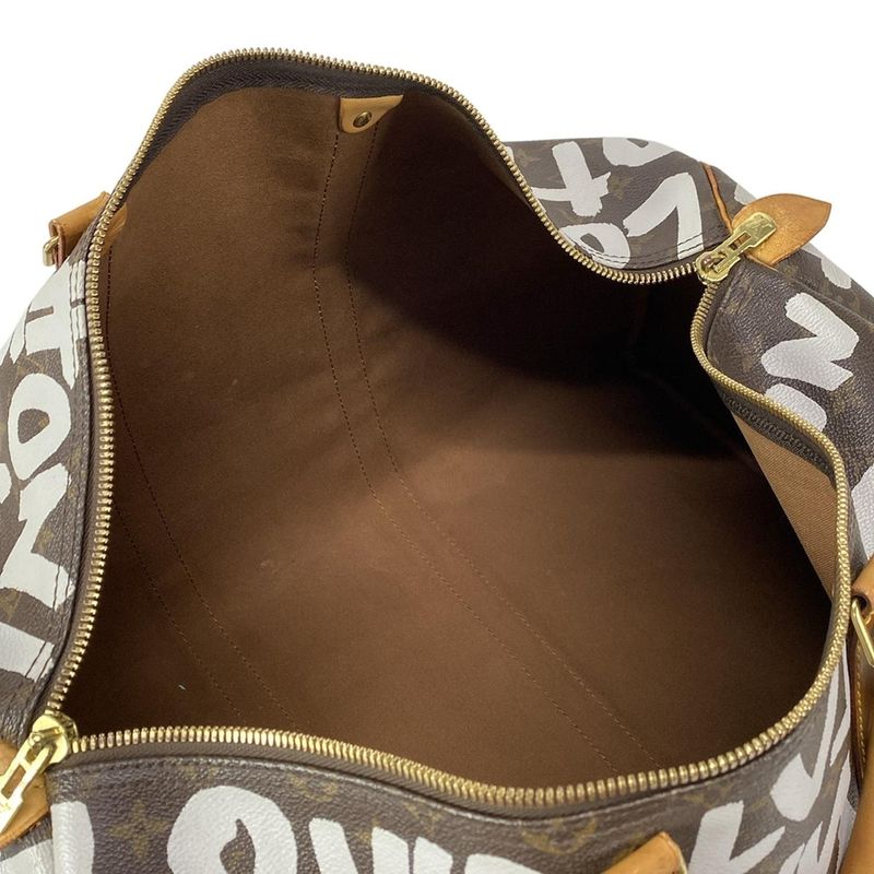Louis Vuitton Boston Bag Graffiti Keepall 50 M92197 Argent