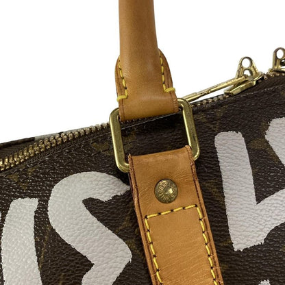 Louis Vuitton Boston Bag Graffiti Keepall 50 M92197 Argent